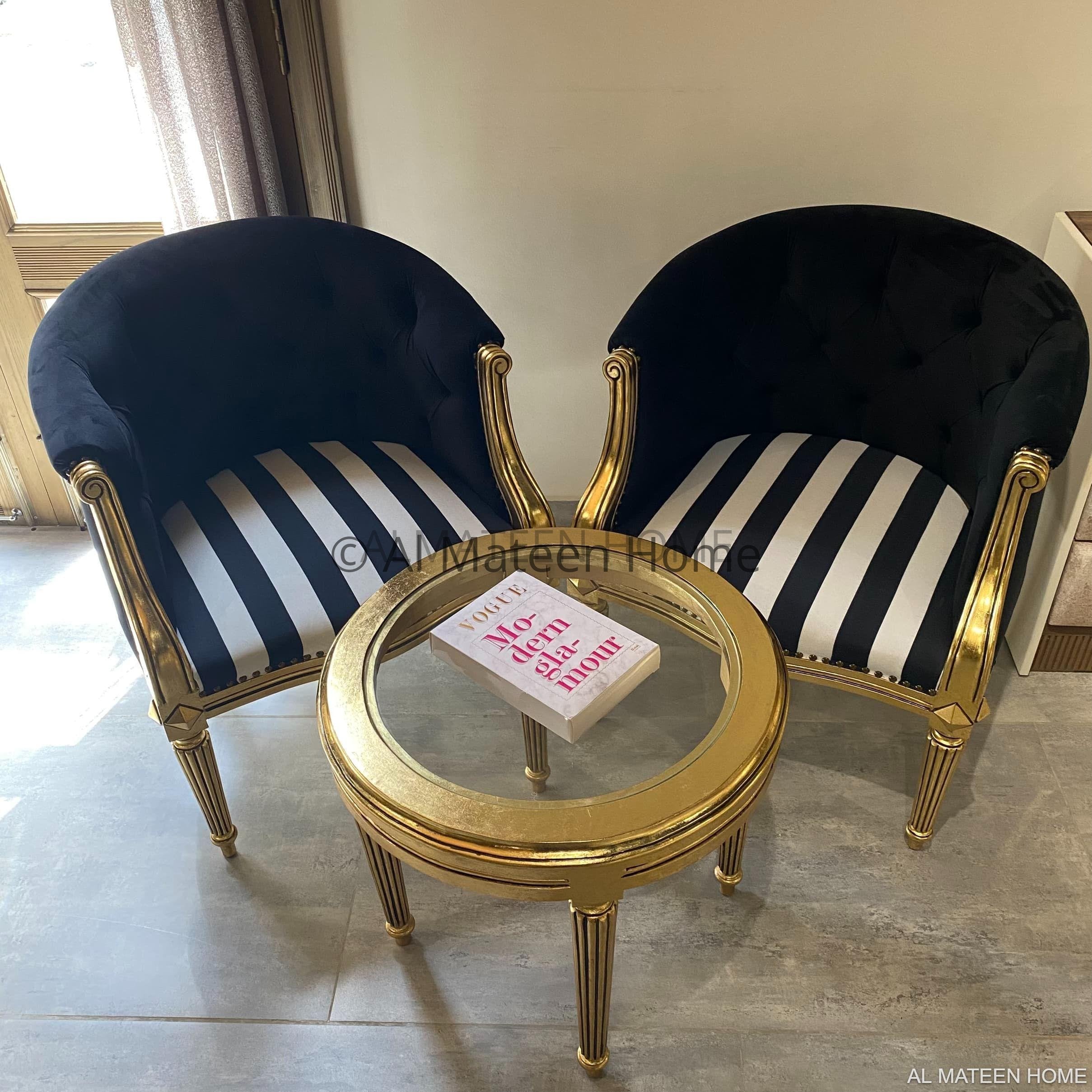 diamond-gold-leaf-bedroom-chair-set-1- AL-Mateen Home