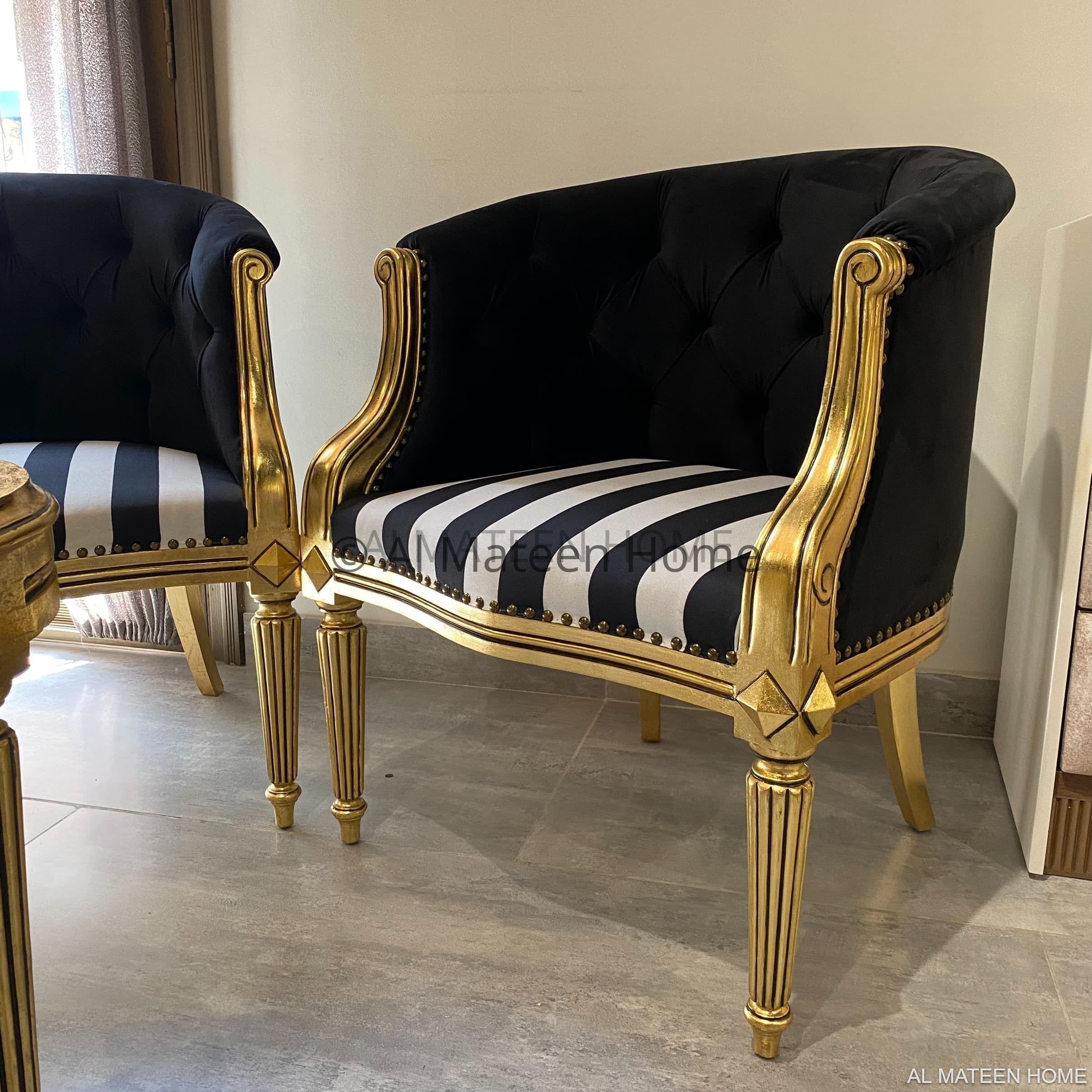 diamond-gold-leaf-bedroom-chair-set-3- AL-Mateen Home