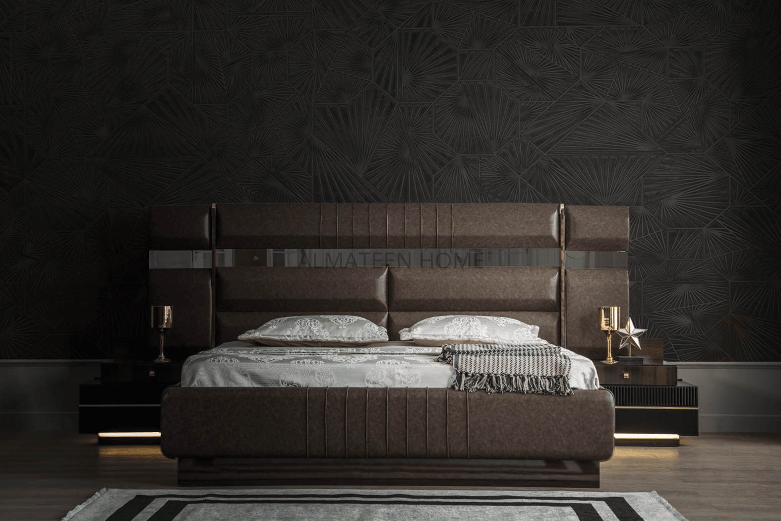 elegant-bedroom-set-with-king-size-bed-dresser-sliding-wardrobe-and-side-tables-turkish-2- AL-Mateen Home