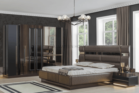 elegant-bedroom-set-with-king-size-bed-dresser-sliding-wardrobe-and-side-tables-turkish-5- AL-Mateen Home