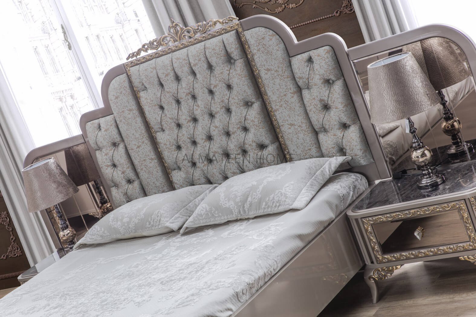 safir-bedroom-set-with-king-size-bed-dresser-sliding-wardrobe-and-side-tables-turkish-5- AL-Mateen Home