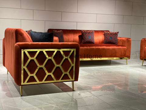 venice-rust-jaguar-sofa-set-with-textured-velvet-4- AL Mateen Home